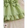 thumbnail image 6 of Infant Baby Girls Princess Dress Solid Color Flower Decor Ruffles Fly Sleeve Bow Dress Summer Dress, 6 of 7