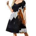 thumbnail image 1 of Robe Sans Manches Orange sur Noir Robe bandage Mode Femme Tenues de Plage pour Femmes, 1 of 4