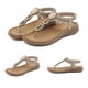 thumbnail image 5 of Sandalias planas bohemias Cómodos zapatos de verano con diamantes de imitación Soporte para el arco para mujer, 5 of 9