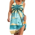 thumbnail image 2 of Womens Sundresses for Summer Casual, Women's Fashion Sexy Vintage Round Neck Sleeveless Printing Party Dresses Sleeveless Swing Dress Beach Swimsuit Cover Ups with Pockets, 2 of 4