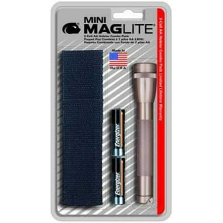 Aa Cell Holster - Mag Instrument MAGM2A01H Mini-Mag Black Flashlight Holster Kit 2 AA Cells