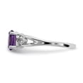 thumbnail image 4 of Solid 14k White Gold 7x5mm Oval Amethyst Purple February Gemstone Diamond Engagement Ring Size 6.5 (.05 cttw.), 4 of 6