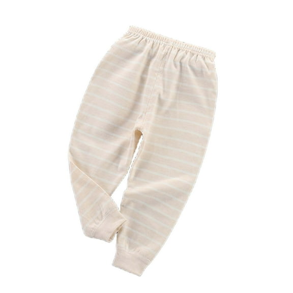 Kovlvoll Infant Baby Clothes Girls Boys Pants High Waist Elastic Cinch Bottom Loose Casual Striped Loungewear Trousers