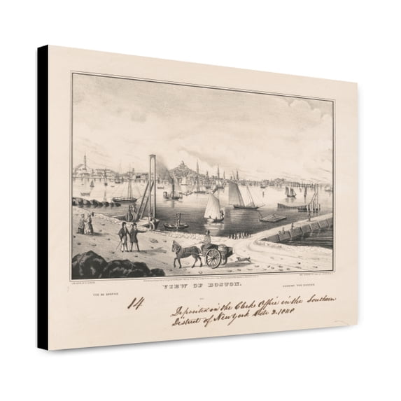 Canvas Print: View Of Boston: Vue De Boston / Ansicht Von Boston, 1848