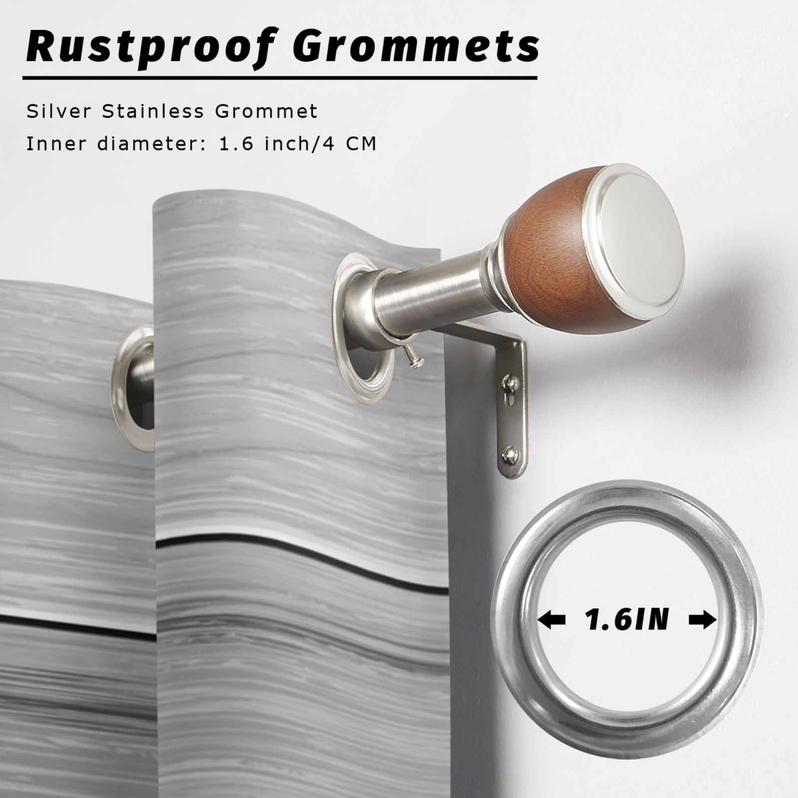 Outdoor Curtains for Patio Waterproof, Grey Ombre Wooden Windproof Pravicy Outside Porch Blackout Curtain, Farmhouse Retro Gray Wood Gradient Sun Blocking Grommets Curtains for Cabana Gazebo 54"x95"