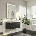 thumbnail image 2 of Eviva Wave 36 in. Espresso Wall Mount Single Sink Bath Vanity with White Quartz Top and Vessel Porcelain Sink, 2 of 6