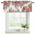 thumbnail image 2 of 2 Pack Valances for Windows, Cardinal Bird Window Valances for Living Room/Bedroom/Bathroom, Winter Poinsettia Berry Pine Cones Floral Light Filtering Kitchen Curtain Valance 42"W x18" L, 2 of 9