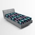 thumbnail image 2 of Ambesonne Abstract Boho Fitted Sheet, Psychedelic Hues Art, Twin XL Size, Teal Raspberry Seafoam, 2 of 5