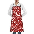 thumbnail image 2 of Zufioo Red Christmas Cheer. for Lock Hem Apron with Pockets, Stain and Oil Proof Tie-down Apron for Cooking Barbecue Restaurant, Unisex-One Size, 2 of 9