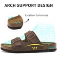 thumbnail image 5 of Ecetana Women's Cork Footbed Slide Sandals, Adjustable Double Buckle Open Toe Flat Sandals with Light Arch Support, 5 of 8
