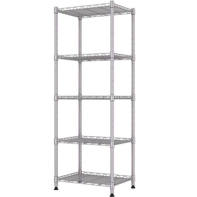 Estantería REGILLER de 5 hilos, metálica, ajustable, color plateado