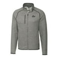 thumbnail image 2 of Men's Cutter & Buck Heather Gray Rocket City Trash Pandas Mainsail Sweater-Knit Full-Zip Jacket, 2 of 3