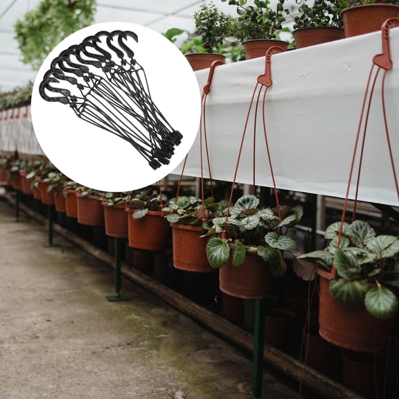 LOLIPPYY 10Pcs Plastic Hanging Plant Hooks for Garden Flowerpot Holders Durable Accessories
