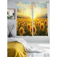 thumbnail image 2 of Sunflower Flowers Sheer Curtains for Living Room Bedroom Summer Watercolor Floral Field Sheer Curtains 72 Inch Long 2 Panels Set Light Filtering Curtain Window Treatments Drapes for Dining Room, 2 of 6