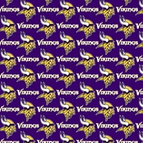 NFL Minnesota Vikings 100% Cotton Team Logo Fabric, 58" x 2 Yards, Pre-Cut, Purple & Yellow