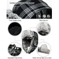 thumbnail image 5 of Men's Ushanka Trapper Hat: Warm Eskimo with Brim Winter Hunting Ear Protection, Cold-Resistant Faux Fur Perfect for Cold Seasons L Black White, 5 of 6