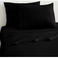 thumbnail image 3 of 28" Deep Pockets - Split Head King Fitted Sheet with 2 Pillowcases 600-TC Egyptian Cotton 3-PC Set - Black, 3 of 5