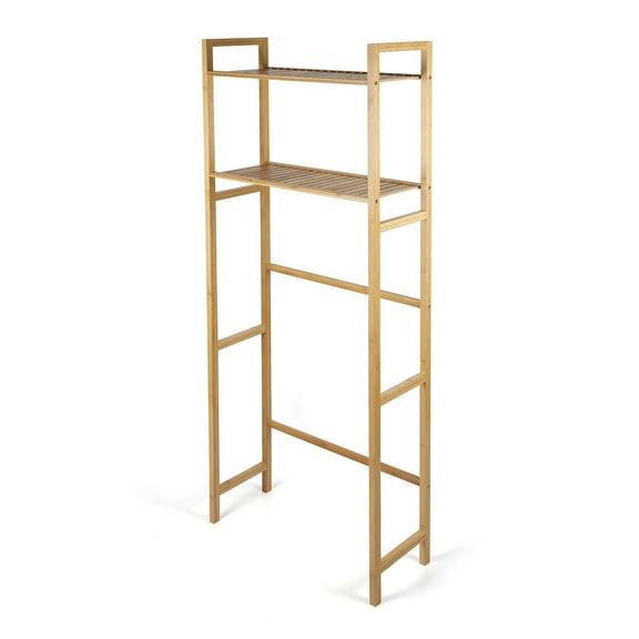 Mainstays 64-inch Above Toilet Free Standing Shelf, 6 lb. Shelf Capacity, Bamboo, Adult