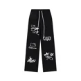 thumbnail image 3 of Pantalones con estampado de grafiti de Hello Kittys de Sanriod para mujer, pantalones de pierna ancha con cordón a la moda, pantalones deportivos holgados, ropa de calle Y2K, 3 of 5