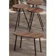 thumbnail image 1 of Walnut Oval Coffee Table Set with 4 PCS,Set With 3 Modern Round Nesting Tables And Coffee Table with Black Metal Legs,Stacking Side Tables,Set of 4 Small Accent Table End Table,Nesting Tables, 1 of 1