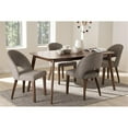 thumbnail image 2 of Baxton Studio Wesley Mid-Century Modern Fabric Upholstered Walnut Finished Wood 5-Piece Dining Set, Multiple Colors, 2 of 6