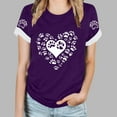 thumbnail image 3 of TKLPEHG Womens Business Casual Tops Short Sleeve Crew Neck Fashion Loose Dog Paw Print Graphic Tee Summer Comfy Blouses (Purple,XXL), 3 of 4
