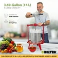 thumbnail image 2 of Biltek Fruit Press For Wine Making, Apple Cider Press For Max Extraction, Manual Juice Press Swing-Open For Easy Loading, Fruit Wine Press, Honey Press With Large Capacity, 3.69-Gal (14-L), 2 of 7