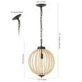 thumbnail image 3 of JONATHAN Y Abril 12.5" 1-Light Rustic Bohemian Iron/Wood Bead LED Pendant, Oil Rubbed Bronze/Brown, 3 of 11