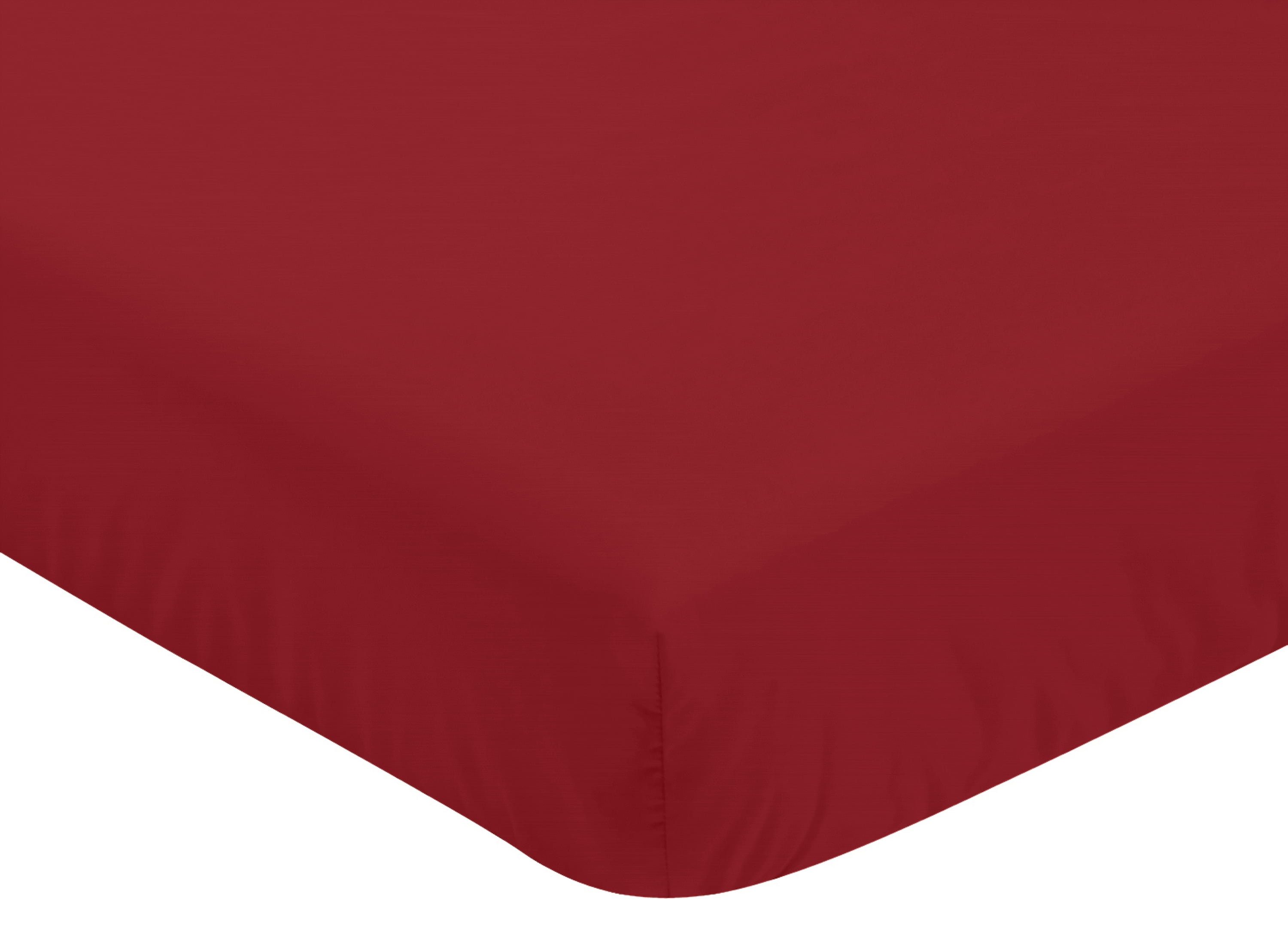 Solid Red Baby or Toddler Fitted Crib Sheet for Baseball Patch Sports Collection by Sweet Jojo Designs
