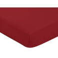 thumbnail image 3 of Solid Red Baby or Toddler Fitted Crib Sheet for Baseball Patch Sports Collection by Sweet Jojo Designs, 3 of 6