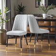 thumbnail image 3 of Tcbosik 2 Pack Upholstered Dining Chairs with Metal Legs, PU Leather Kitchen Chair, Modern Side Chair for Home, Easy Assembly, Light Gray, 3 of 9
