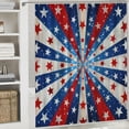 thumbnail image 6 of Chilfamy Independence Day Shower Curtain Striped Shower Curtain 4th of July Memorial Day Bathroom Decoration Veterans Day Curtain for Bathroom with Hooks White, 6 of 7