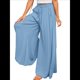 thumbnail image 3 of Pantalones Casuales de Cintura Alta para Mujer, de Color Liso, Largos y Anchos, con Bolsillos, para y Otoño. Azul XXL, 3 of 8