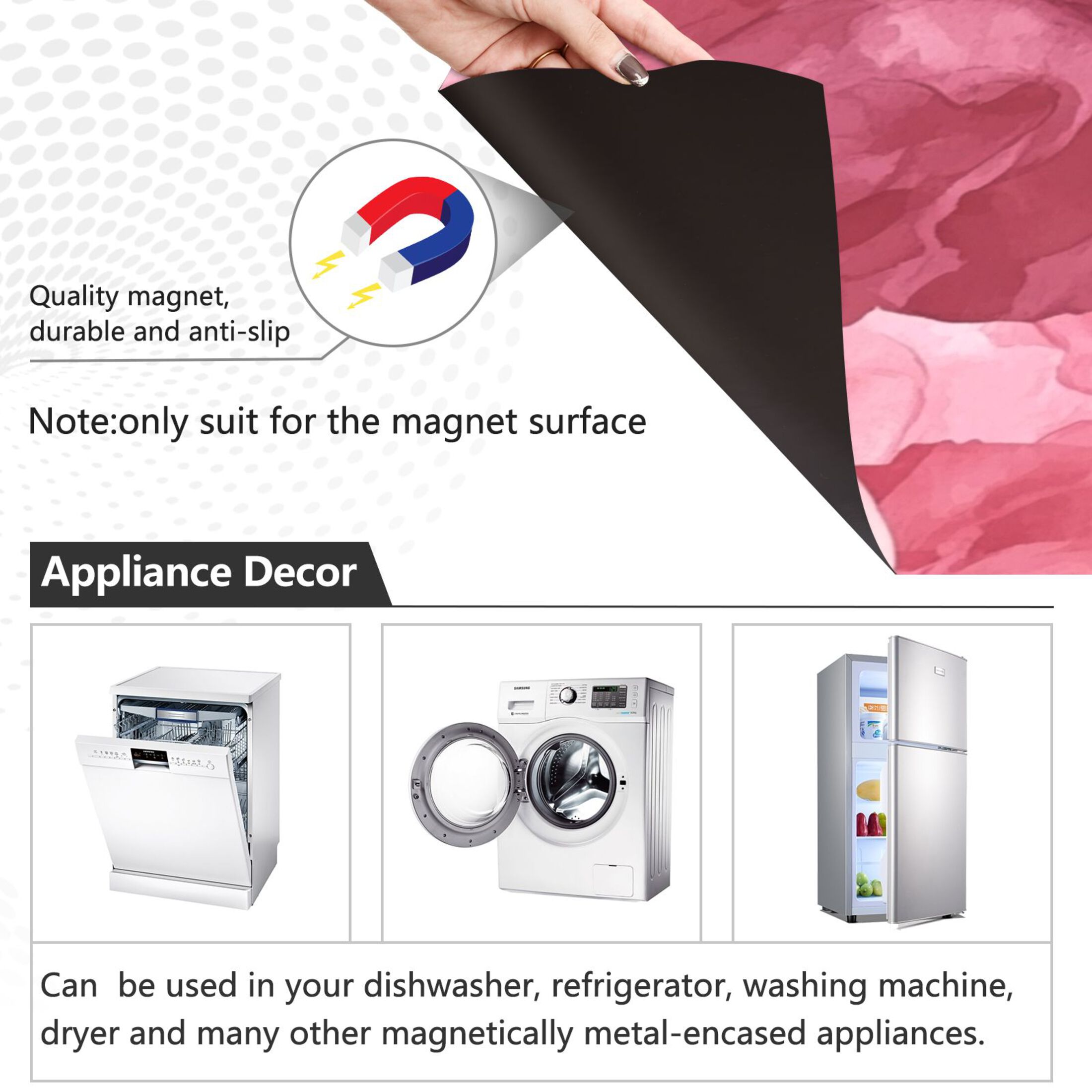 Dishwasher Magnetic Sticker 23x26 Inch Refrigerator Magnetic Sticker Washing Machine Magnetic Sticker Kitchen Panel Magnetic Sticker Home Decor Charming Beige Roses Seamless