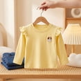 thumbnail image 5 of mgoYE Toddler Baby Girl Ruffle Long Sleeve T-Shirt Cotton Top Tee for Spring/Fall(Yellow,12-18 Months), 5 of 5