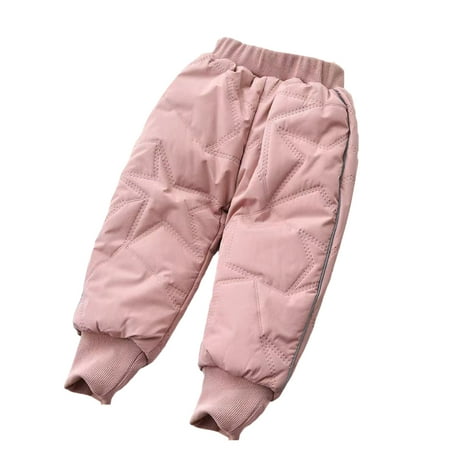 

KYAIGUO 1-10T Boys Girls Winter Padded Cotton Pants for Toddler Kids Solid Color Warm Fleece Trousers Bottoms