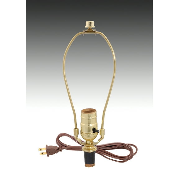 B&P Lamp® Make-A-Lamp Kit W/9" harp, Brown Cord