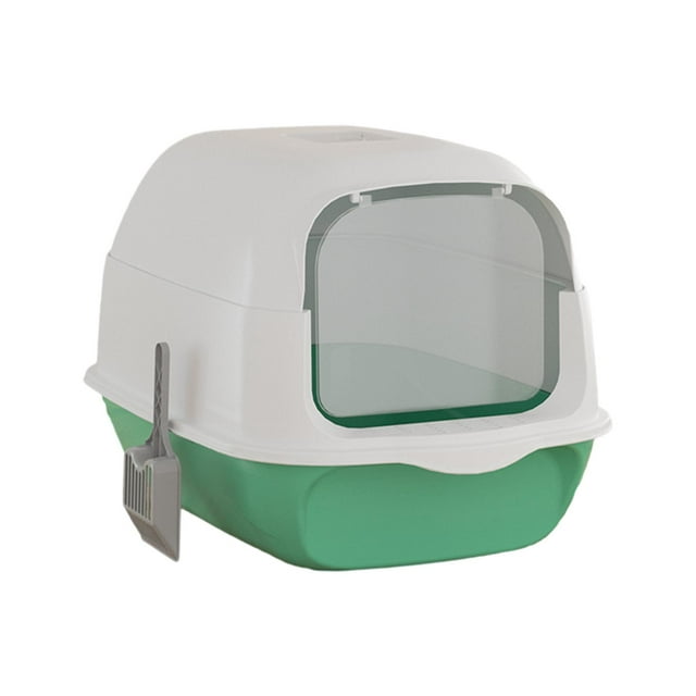 Xuanheng Enclosed Cat Litter Tray High Capacity for Small Animals Rabbit Potty Toilet Green
