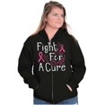 thumbnail image 5 of Breast Cancer Ribbon Fight for a Cure Zip Hoodie Sweatshirt Women Brisco Brands S, 5 of 6