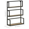 thumbnail image 4 of vidaXL Wall Shelf 60x20x85 cm Rough Mango Wood, 4 of 5