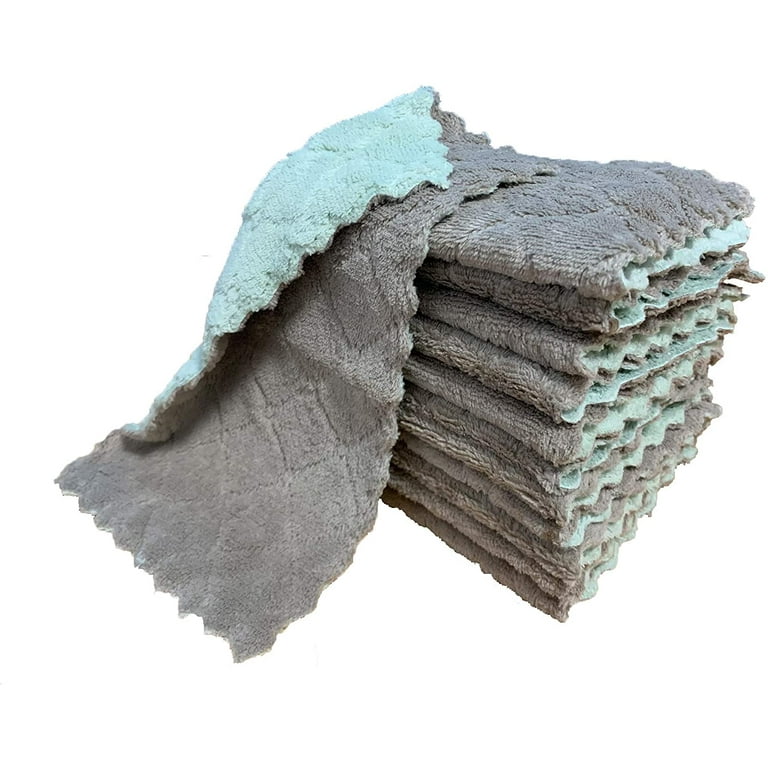 GADIEDIE 20 Pack Kitchen Dish Cloths Dish Towels,Super Absorbent Coral  Fleece Cloth,Premium Dishcloths,Nonstick Oil Washable Fast Drying Dish