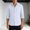 #White, variant on DPTALR Men's Fashion Solid Color Lapel Button-up Pocket Long Sleeve Cardigan Shirt,Light Blue,Big and Tall Men L