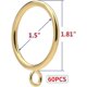thumbnail image 2 of Anillos de cortina de metal con ojal de 1,49\u201d de diámetro interior, se adapta a varillas de hasta 1 1/4 pulgadas (dorado, 60 piezas) (dorado, 60), 2 of 5