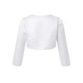 thumbnail image 2 of YUUMIN Kids Girls Long Sleeve 3D Flower Applique Bolero Wedding Party Princess Cover Up Shrug White 90, 2 of 7