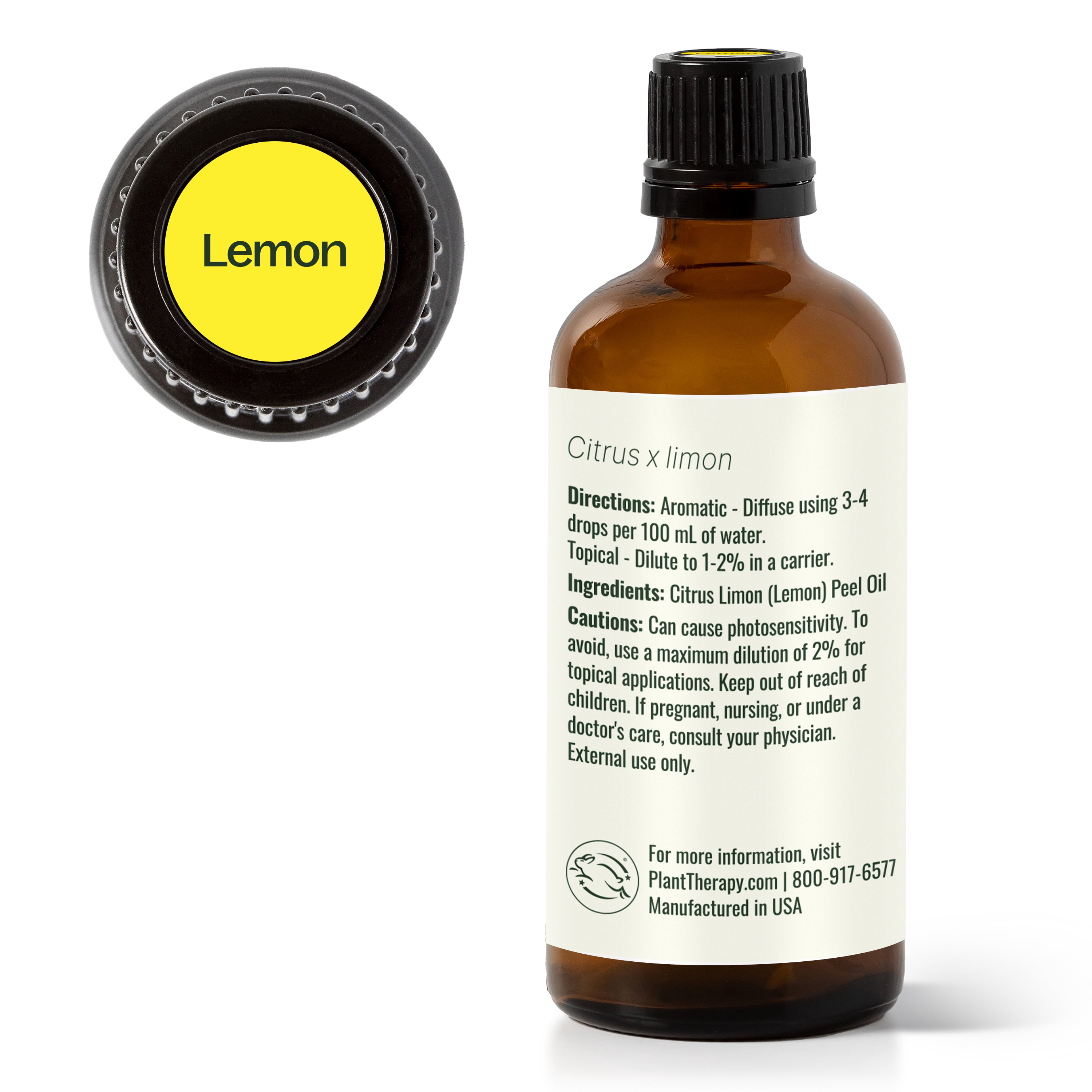 Plant Therapy Lemon Essential Oil 100 mL (3.3 oz) 100% Pure, Undiluted, Natural Aromatherapy