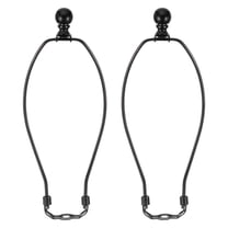 11 inch Lamp Harp Kit with Finial, 2 Set Detachable Shade Bracket Holder, DIY Lighting Accessories for Table Floor Lamps, Black