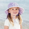 thumbnail image 3 of JAN & JUL Grow-with-Me 100% Cotton Wide Brim Toddler Girl Sun Hat (L: 2-5 Years, Purple Daisy), 3 of 5