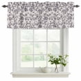 thumbnail image 2 of Spring Flowers Valances for Windows, Decorative Rod Pocket Window Valance Curtains, Farmhouse Purple Pastoral Floral Leaf Short Curtain Drapes for Kitchen/Living Room, 2 Panels, 54" W x 18" L, 2 of 8