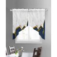 thumbnail image 3 of Navy Blue Gold Marble Swag Valances for Windows, Modern Abstract Marble Crack Texture Rod Pocket Sheer Valances for Windows, Swag Toppers Light Filtering for Kitchen Living Room 2 Panels 36''x36'', 3 of 6