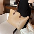 thumbnail image 4 of Bolsos de mano sencillos de gran capacidad para mujer 2022, bolso de mano informal de cuero de PU para mujer, bolso de compras de viaje de color sólido, bolso bandolera, 4 of 5
